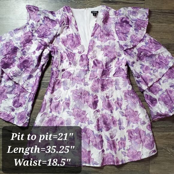 Boohoo Purple Floral Mini Dress - Picture 9 of 15